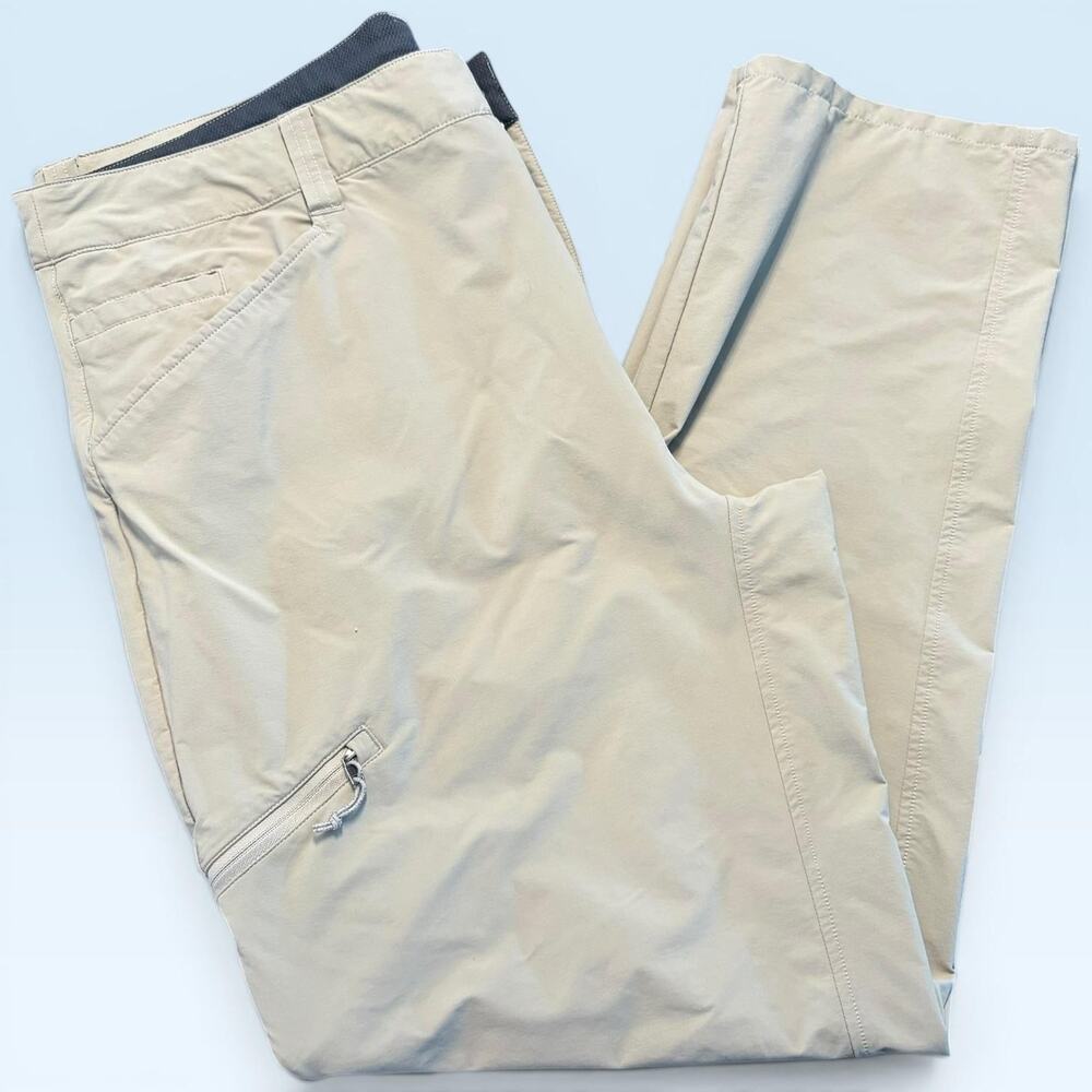 Patagonia Pants Mens 40x30 Beige Stretch Nylon Hiking Zip Pocket Travel STY55181